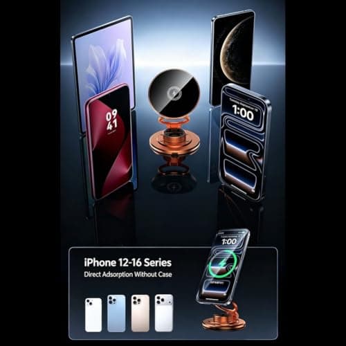 360° Rotation Magnetic Car Phone Holder Charger(Orange) — view 3
