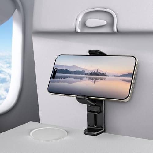 APPS2Car Phone Holder,Airplane Mount & Clamp Mount - [Ultra Stable] Adjustable, Portable,360°Silent Rotation,Fits iPhone 17-14,Samsung,For Travel,Kitchen,Office