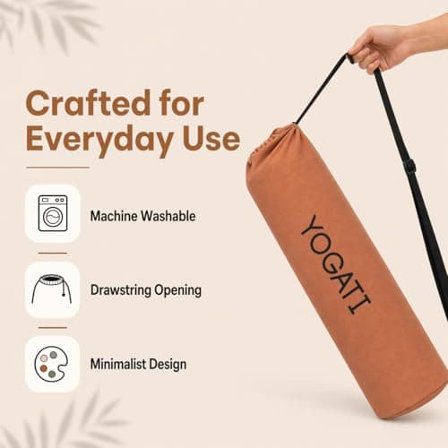 YOGATI® Yoga Mat Bag | Large Synthetic Cotton Yoga Mat Bags for Women and Men with Adjustable Strap | Perfect for Pilates and Exercise Mats | 19x80 cm Yoga and Pilates Mat Bag. Garnet — view 4