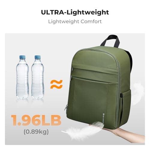 K&F CONCEPT Camera Backpacks for Photographers Travel Bag for Tripod Camera Lence Accessory with Laptop Compartment and Rain Cover (Green-pu) — view 2