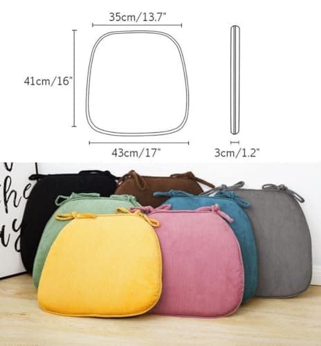 Non Slip U Shaped Dining Chair Cushion Set 8 Pack Kitchen Chair Pads with Machine Washable Cover Black 41x43cm Dining Room Seat Cushion Non Slip Design Comfortable and Stylish Easy to Clean — view 6