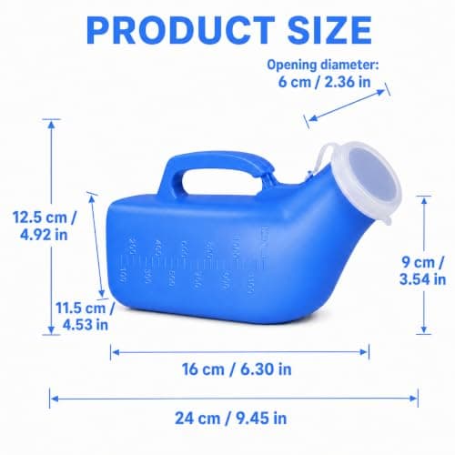 2X Urine Bottles Male Urinal Bottles for Men Pee Bottle Spill Proof 1200ml — view 2