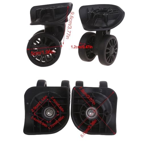 A89 GepäCkräDer Suitcase Double Row Wheels Hardware Repair Kit 360° Spinner Wheels Robust Wheel 1 Pair Black — view 2