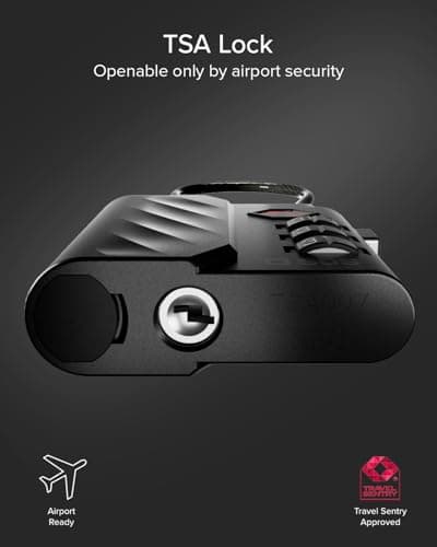 SBS Track My Lock, TSA Lock with Integrated Finder Tracker, Compatible with Apple Find My (iOS), 3-Digit Combination Lock, 60 dB Alarm, USB-C Rechargeable, Ideal for Suitcases and Bags, Black — view 4