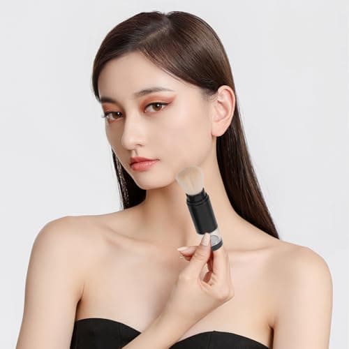 Portable Makeup Brush Refillable Loose Bottle Jar Black Plastic — view 5