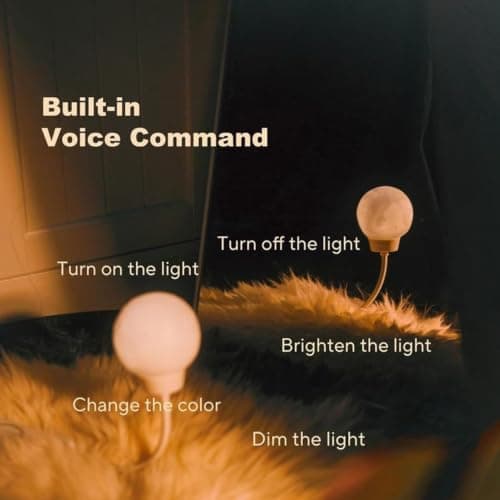 Moon Night Light - Voice Controlled Lamp, Desktop LED Light for Bedroom — view 3