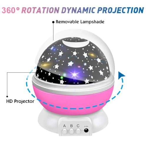 Toys for 1-10 Year Old Girls,Star Projector for Kids 2-9 Year Old Girl Gifts Toys for 3-8 Year Old Girls Christmas Gifts for 4-7 Year Old Boys Birthday Gifts Stocking Stuffers for Kids (A Pink) — view 3