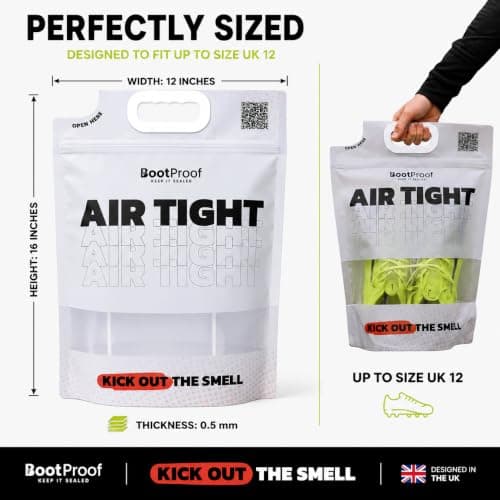BootProof Smell Proof Air Tight Boot Bag with Lemon Reusable Deodoriser Odour Eliminating Storage for Football Boots, Rugby Boots, Gym and Sports Gear – Leakproof, Durable, (Lemon) — view 4