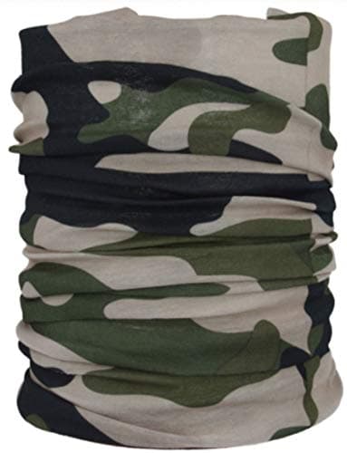 Multifunctional Headwear Neck Scarf Bandana Balaclava Face mask Headband Hairband Tube Gaiter Stretch Snood for Sports Yoga Running Cycling Hiking (Camo Green)