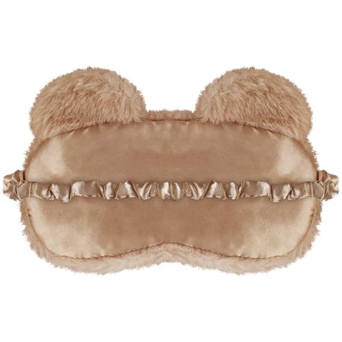 FUNAUPGO Cute Capybara Sleep Mask Eye Mask Animal Sleeping Mask Soft Plush Blindfold Travel Eye Cover Eyeshade for Kids Adults Girls Boys Women Men (Capybara, Beige) — view 2