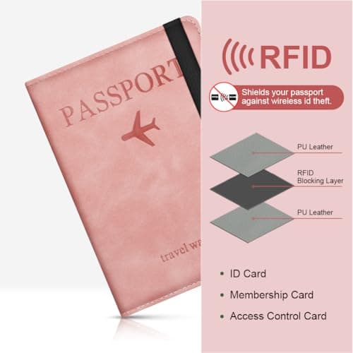 APXEL Passport Cover and Suitcase Tag Set, PU Leather Passport Covers — view 5