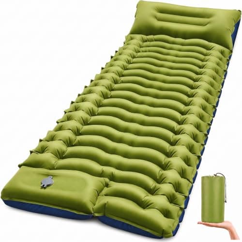 Overmont Camping Sleeping Pad Extra Thick with Pillow
