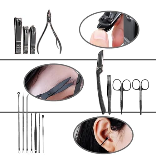 24Pcs Nail Files Set, Manicure Set Men Stainless Steel Manicure Pedicure Sets for Feet, Suitable Ideal for Men Women Daily Nail Care, Thick Nails Trimming and Travel Essentials — view 4
