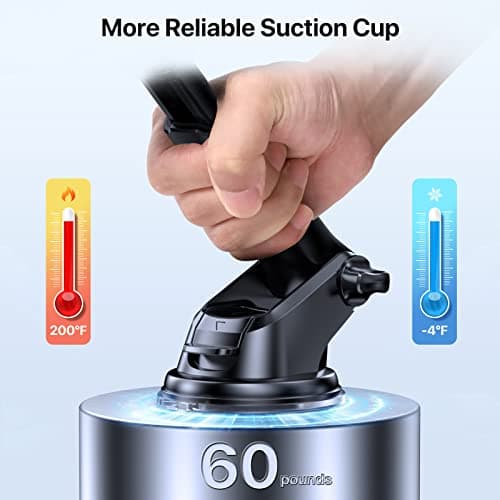 Miracase for Car Mount, [Strong Suction + Nano Gel] Phone Holder for Car, [360° Rotatable & Foldable] Phone Holder for iPhone 17 Pro Max,Jet Black — view 3
