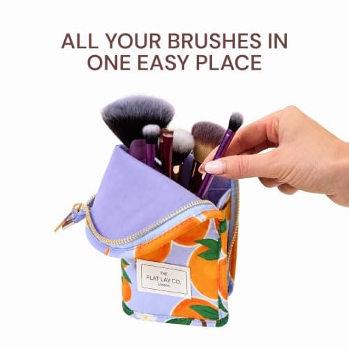 The Flat Lay Co Standing Makeup Brush Case, Mediterranean Oranges — view 2