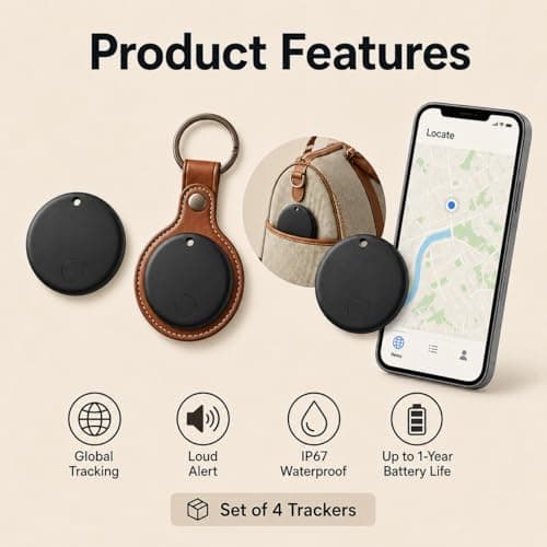 4 Pack GPS Tracker Tag for Vehicles Work with Apple Find My (iOS Only) — view 2