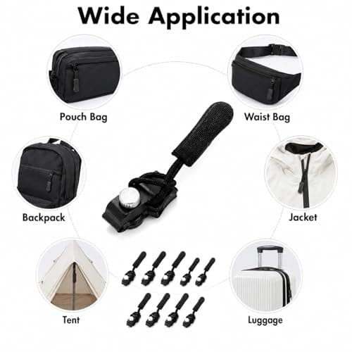 WVGSXBO 9Pcs Zipper Repair Kit, 3 Sizes Universal Zip Repair Puller Replacement, Quick Install Detachable Zip Heads No Sewing for Jackets Luggage Bags Trousers Outdoor Gear — view 4