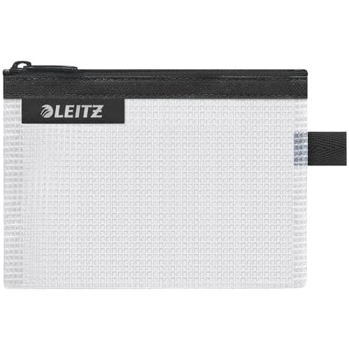 Leitz Wow Travel Pouch, Water Resistant, Translucent, Ideal for Visible Storage and Organisation, Small (A6) - Black — view 3