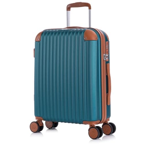 Rocklands London Cabin Suitcase 55x40x20cm Hard Shell Lightweight Carry On Travel Case 4 Wheels, Corner Guards & TSA Lock | 10kg Cabin Bag for Ryanair, easyJet & 100+ Airlines, Teal, Small 20"