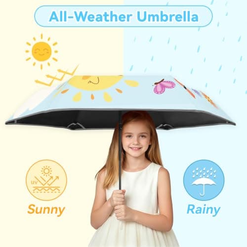 Kids Folding Umbrella Auto Open and Close, 6-Rib Reinforced Canopy for Kids — view 2