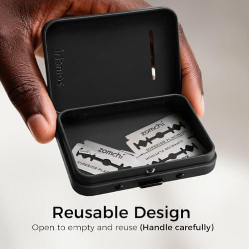ZOMCHI Razor Blade Bank for Used Double Edge Blades, Matte Black — view 4