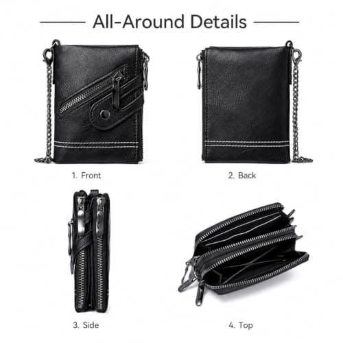 Rayakt Mens Wallets with Zip Coin Pocket Leather Wallets for Men — view 2