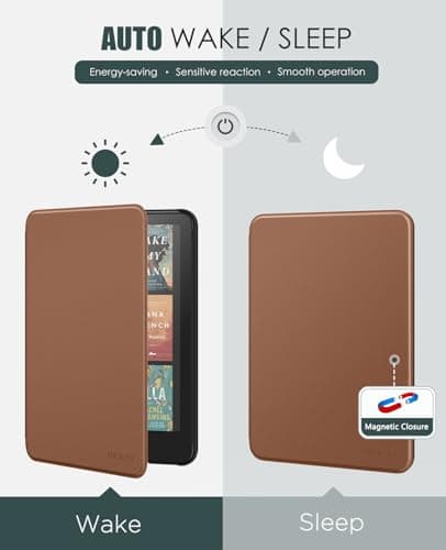 MoKo Case for 7" Kindle Paperwhite 12th Gen&Colorsoft 2024, Brown — view 5