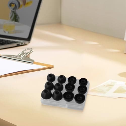 Soft Silicone Earbuds for Powerbeats Pro White 12-Pack(Black 2*SML) — view 2