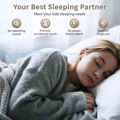 Sleep Earbuds Bluetooth 6.0, Mini Wireless Sleep Headphones for Side Sleepers, Up to 80 Hrs Total Playtime, Dual UV Cleaning Light, Ultra Soft & Pressure-Free Fit for Sleeping, Napping and Travel — view 2