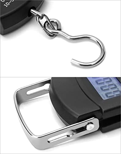 QWORK® Portable Luggage Scale 50kg, Suitcase Weighing Scales, Digital Luggage Scales, Perfect For Measuring Fish, Luggage, Family Life, Batteries Not Included — view 5