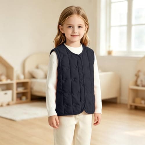 Toddler Kids Lightweight Puffer Vest Padded Gilet Warm Waistcoat Jacket — view 3