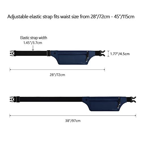 Ryaco Travel Money Belt, Slim RFID‑Blocking Hidden Waist Pouch, Dark Blue — view 4