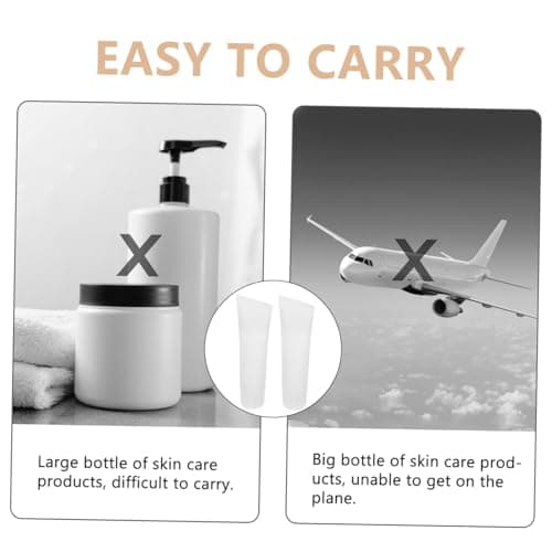 CALLARON 5pcs Travel Bottles Refillable Containers for Shampoo Body Wash Body Lotion 100ml White Pvc Pp Travel Size with Pump Moisturiser Well Organize Liquid for Business Trip Assorted style — view 5