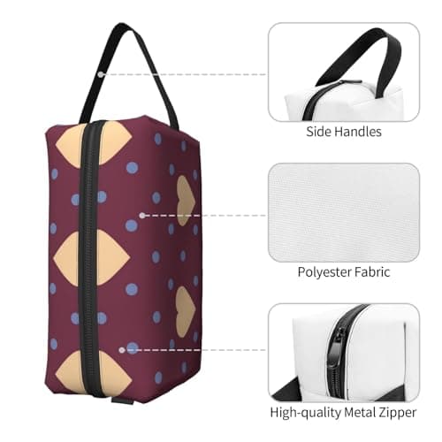 Meymuise Toiletry Bag, Polka Dot and Heart Maroon — view 3
