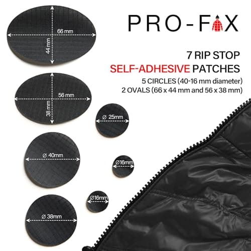 PRO-FIX Ripstop Repair Patch Kit – Waterproof, Tear-Resistant, Pre-Cut Self-Adhesive Patches for Tents, Jackets, Sleeping Bags, Awnings, Backpacks, Beach Gear, Camping & Festivals - Dark Blue — view 3