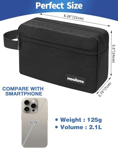 Toiletry Bag Men Travel Toiletry Bag Hanging Toiletries Bag Small Wash Bag Toiletries Cosmetic Organizer Bag Gym Shaving Shower Bathroom Bag — view 2