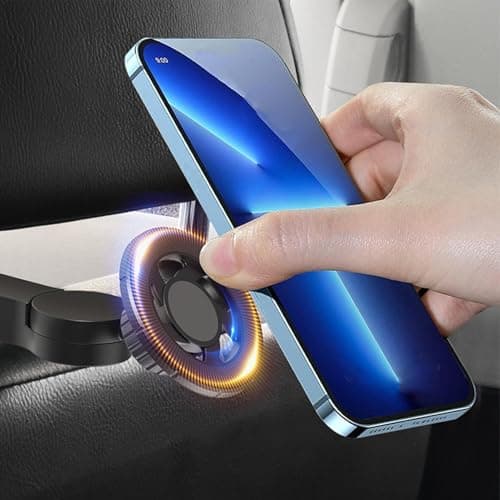 Headrest Phone Mount - Magnetic Adjustable Phone Holder For Back Seat, Quick Installation Multi-Purpose Car Mount For Phones And Bags Magnetic Headrest Phone Mount - Adjustable Back Seat Phone Holder — view 2