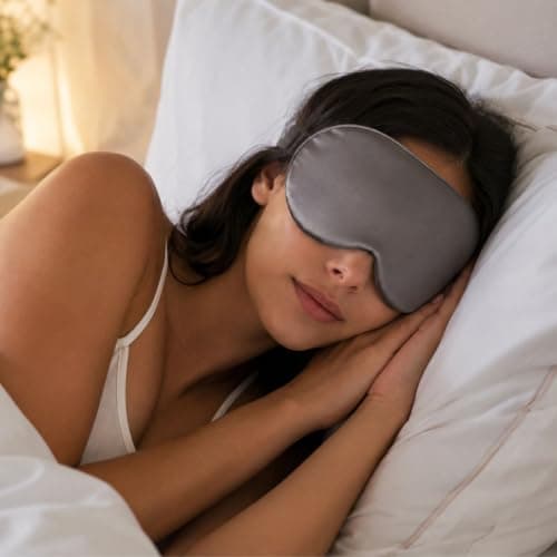 SnoozZy Soft Satin Sleep Mask, Charcoal, Lightweight, Twinpack - Travel, Flight, Sleep, Relax — view 3