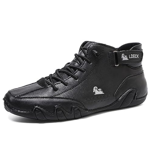 Unisex Barefoot Shoes, Waterproof Orthopedic Walking Trainers with Arch Support, Breathable Non-Slip Casual Barefoot Shoe, Lightweight Non-Slip Mid Top Sneakers for Hiking Camping (Black,10)