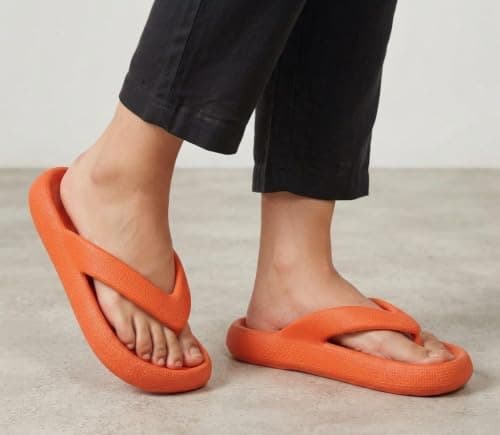 A2Z Women EVA Flip Flops Lightweight - Slider LDS 1304 Orange 3/4 UK — view 2