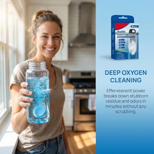 Water Bottle Cleaning Tablets, 18 PCS Bottle Cleaner Tablets Removes Odors and Residue, No Scrubbing Required, Suitable Stainless Steel, Hydration Bladder, Coffee Mug — view 2