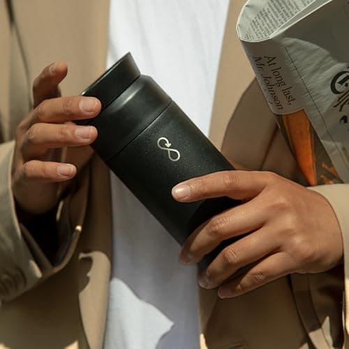 Ocean Bottle Brew Flask 350ml | Insulated Travel Flask for Hot & Cold Drinks | Recycled Stainless Steel | Sustainable, Eco Friendly Gift (Obsidian Black) — view 5