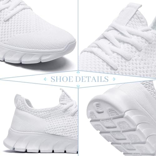 White Trainers Men Women Running Shoes Slip On Gym Sports Size 6 UK — view 5