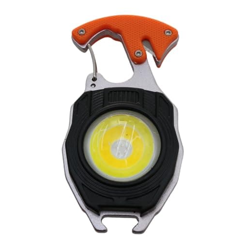 ANCLLO Multifunctional COB Mini Keychain Flashlights Screwdriver Bottle Opener for Outdoor Camping Hiking,Orange