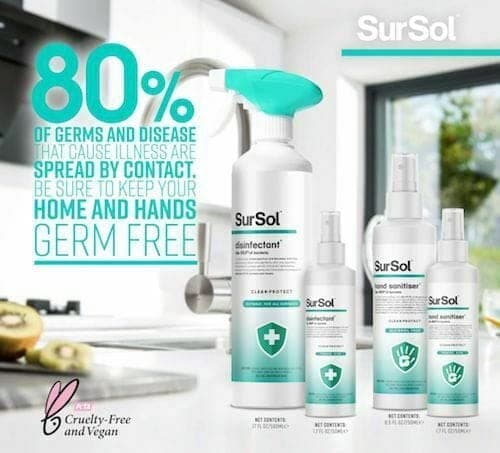 SurSol Alcohol- Hand Sanitiser Spray CLEAN+PROTECT it Kills 99.99 Bacteria Germs & Viruses 1Lit (Pack of 2) — view 3