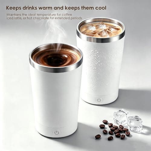 Weiyonse Self Stirring Mug - Travel Coffee Mug, 400ML Smart Tumbler 316 Stainless Steel, Insulated Coffee Cup TPYE-C Rechargeable, Stirring Cup with Detachable Magnetic Base for Office Travel — view 4