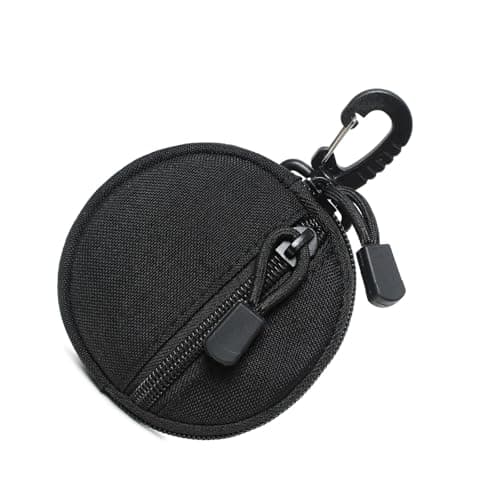 Circular Zippers Bag with Quick Release Clip Ideal for Hiking Travel Daily Use Holds Earphones Portable Earphone Organizers Pouch — view 4