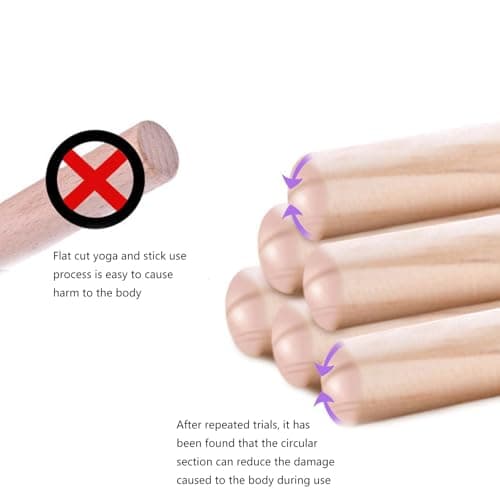 Posture Exercise Stick for Back Stretching, Wooden Mobility Training Pole for Flexibility & Shoulder Opening, Lightweight 20 Inch Portable Fitness Bar for Dance, Yoga, and Daily Posture Practice — view 6