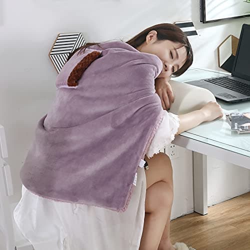 JINTN USB Hand Warm Blanket Winter Smalle Flannel Blanket Electric Warm Throw Blanket Heated Shawl Wrap Heating Knee Leg Waist Wrap Blanket for Home Office Sofa Chair Car Plush Blanket — view 2