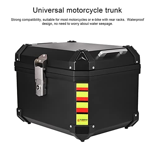 Sunydog 48L Motorcycle Trunk Travel Luggage Storage Box Quick Release Motorbike Tail Storage Box Waterproof with 2 Keys Reflective Strips — view 3